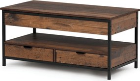 CT-I1201 öreg fa hatású MDF dohányzóasztal 100 × 50 × 48 cm