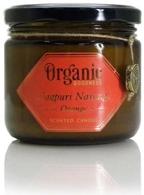 Nagpuri Narangi organikus gyertya - narancssárga,200 g, borostyánszínű üvegben