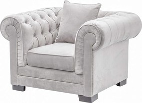 Dekoria Chesterfield Classic fotel, szürke bársony