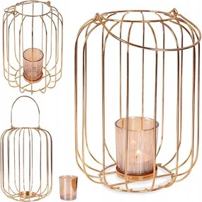 Gyertyatartó Lampion Gyertyatartó Fém Arany Home Styling Collection 21,5cm