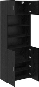 vidaXL Tárolószekrény Fekete tölgy 80 x 42,5 x 225 cm Faanyag