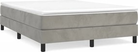 vidaXL világosszürke bársony rugós ágy matraccal 140x190 cm