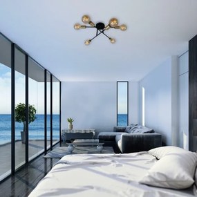 Briloner 3868-065 - Felületre szerelhető csillár BLACK STEEL 6xE27/60W/230V