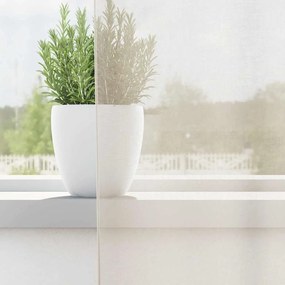 2 db krém színű voile függönyök rúd zsebekkel