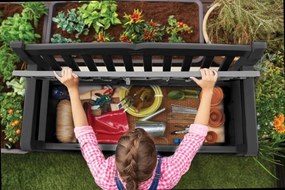 Keter Eden Garden Bench 265L kerti pad, szürke