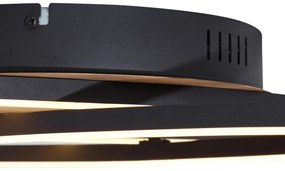 Mennyezeti lámpa fekete diófa színnel, LED-del, 3 fokozatban dimmelhető, 2-lámpás - Kane