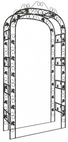 fekete acél kerti boltív 116 x 45 x 240 cm