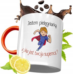 Narancssárga Bögre Ápolónőnek Ajándékba, fényképes nyomattal