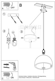 Sollux SL.0847 - PABLITO 1xE27/60W/230V beton mennyezeti lámpa kábellel