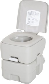 HOMCOM Hordozható Vegyi WC - 20L Mobil Fürdőszoba Egytartályos Hulladékgyűjtővel és Vízgyűjtő Tartállyal Kempingezéshez, Utazáshoz, Időseknek, Karaván