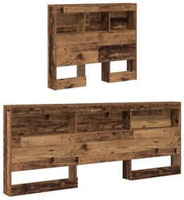 Tároló fejtámla polcokkal fejtámlával Régi fa 100 cm Faanyag