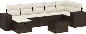 vidaXL 8 részes barna polyrattan kerti ülőgarnitúra párnákkal