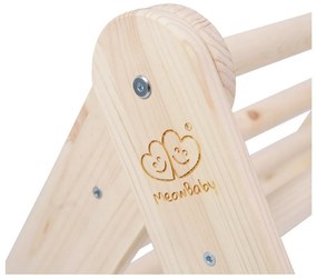 Világoskék-natúr színű borovi fenyő pikler háromszög 61x60x60 cm Montessori – Meowbaby