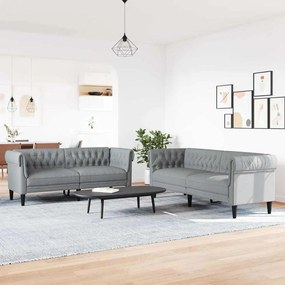 Kanapé Szett 2 pcs Világosszürke szövet
