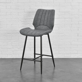 [en.casa] Bárszék Planica 102,5x46,5x51 cm 2 darab kárpitozott velúrbőr utánzat szögletes konyhai szék sötétszürke