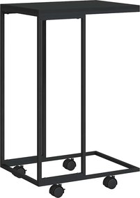 vidaXL fekete szerelt fa kisasztal kerekekkel 40 x 30 x 63,5 cm