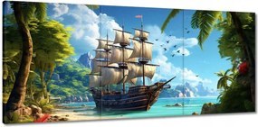 Vászonkép 150x70 Hajó egy paradicsomi szigeten