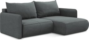 Szürke kinyitható-tárolóhelyes sarokkanapé (jobb oldali) Nanea – Makamii