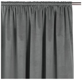 Sötétszürke bársony dimout (részleges sötétítő) függöny 265x250 cm Velto – Filumi