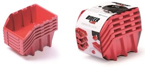 Kistenberg 5db tárolódoboz készlet BINEER LONG 198x118x82mm, piros, tároló dobozok