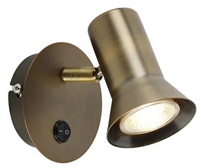 Bronz fali spotlámpa forgatható és dönthető kapcsolóval - Karin 1