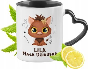 Fekete Bögre Szív Alakú Füllel Liliomnak Ideális Ajándék