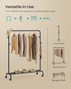 ruhatartó állvány 50 kg maximális teherbírással fekete színben