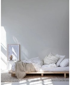 Natúr színű borovi fenyő egyszemélyes ágy ágyráccsal 120x200 cm Japan – Karup Design