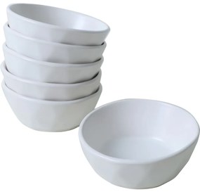 6 darab Facetta 12 cm-es kőagyag tál, fehér