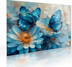 Üveg kép - Kék pillangók (70x50 cm)