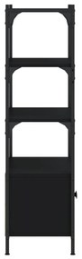 3 szintes fekete szerelt fa könyvespolc 70 x 30 x 109,5 cm