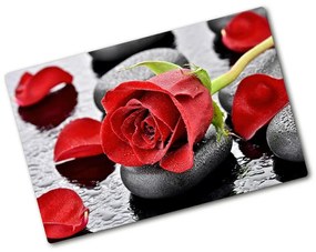 Üveg vágódeszka Vörös rózsa pl-ko-80x52-f-69893127