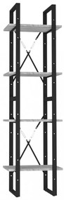 4 szintes szürke sonoma szerelt fa könyvszekrény 40x30x140 cm