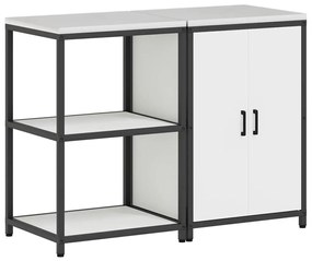 Konyhai Tároló Készlet polcokkal 2 pcs Fehér 120 x 50 x 92 cm