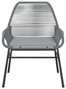 2 db szürke polyrattan kerti szék párnákkal
