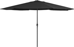 vidaXL fekete kültéri napernyő fémrúddal 390 cm