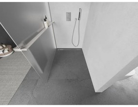 Mexen Kioto+, Walk-In zuhanyparaván polccal és akasztóval 70 x 200 cm, 8 mm-es matt üveg, csiszolt acél profil, 800-070-121-97-30
