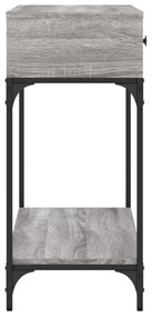 szürke sonoma színű szerelt fa konzolasztal 100 x 34,5 x 75 cm