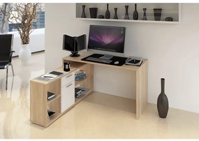 Sarok számítógépasztal Norrix MT959 (Sonoma tölgy + fehér). 779225