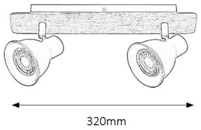 Rabalux 5903 - Spotlámpa MAC 2xGU10/15W/230V