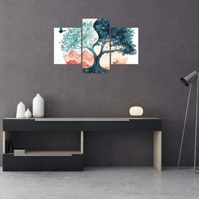 Kép – Akvarellfa tele élettel (90x60 cm)