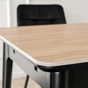 Kerámia Étkezőasztal Tölgy/Fekete Színben. SAMER 120–160 cm