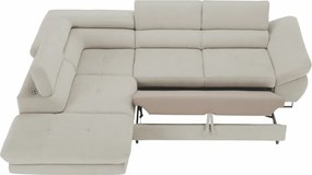 Sarokülőgarnitúra, szürke-bézs taupe, balos, FABIA