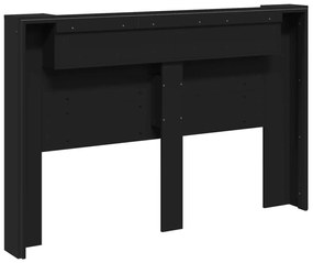 Fejtámla LED -es lámpákkal Fekete 160 x 16,5 x 103,5 cm Faanyag