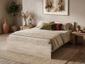 Ágy ELISA 140 x 200 cm, sonoma tölgy Ágyrács: Léces ágyrács, Matrac: Coco Maxi 20 cm matrac