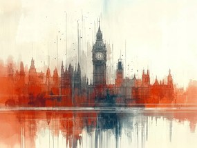 Canvas Vászonkép Grafika London Big Ben Westminster Tükröződés 80x60