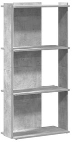 Könyvespolc 3 szintes beton szürke 60x30x120 cm műfa