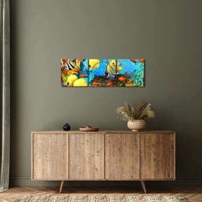 Kép - színes korallzátony (órával) (90x30 cm)