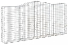 vidaXL 3 db íves horganyzott vas gabion kosár 400x50x180/200 cm