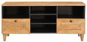 TV szekrény fiókkal Világosbarna 100 x 33 x 46 cm tömör mangófa